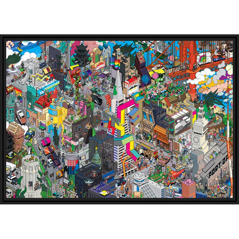 Tableau d'art contemporain - EBOY PARIS - de Eboy , une décoration Pixel Art