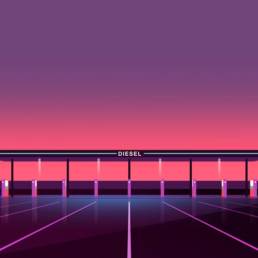 THE GATE - Illustration emblématique, inspirée de l'ambiance Road trip USA par Clément Dezelus