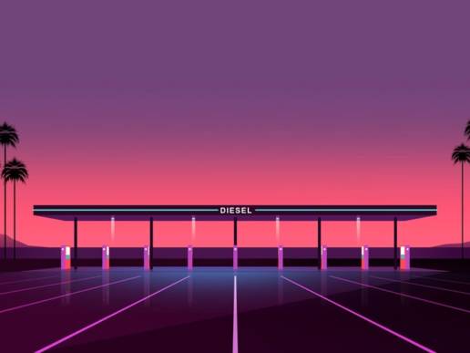 THE GATE - Illustration emblématique, inspirée de l'ambiance Road trip USA par Clément Dezelus