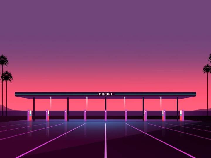 THE GATE - Illustration emblématique, inspirée de l'ambiance Road trip USA par Clément Dezelus